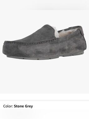 Koolaburra Stone Grey Suede Slip-On Loafer Moccasin.Mens 7. new